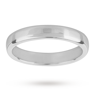 Mappin & Webb 3.5mm Flat Comfort Fit Ladies Court Ring In Platinum