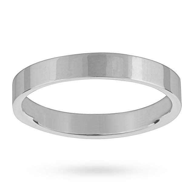 Mappin & Webb 3mm Flat Top Medium Weight Ladies Court Ring In Platinum Mappin & Webb 3mm Flat Top Medium Weight Ladies Court Ring In Platinum