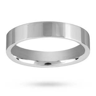 Mappin & Webb 4mm Flat Top Medium Weight Ladies Court Ring In Platinum