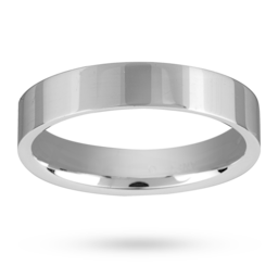 08250510 - 4mm Flat Top Medium Weight Ladies Court Ring In Platinum