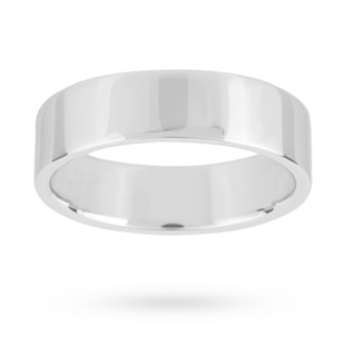 Mappin & Webb 6mm Flat Top Medium Weight Gents Court Ring In Platinum