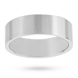 Mappin & Webb 7mm Flat Top Medium Weight Gents Court Ring In Platinum