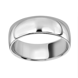Mappin & Webb Platinum 7mm Standard Domed Court Wedding Ring