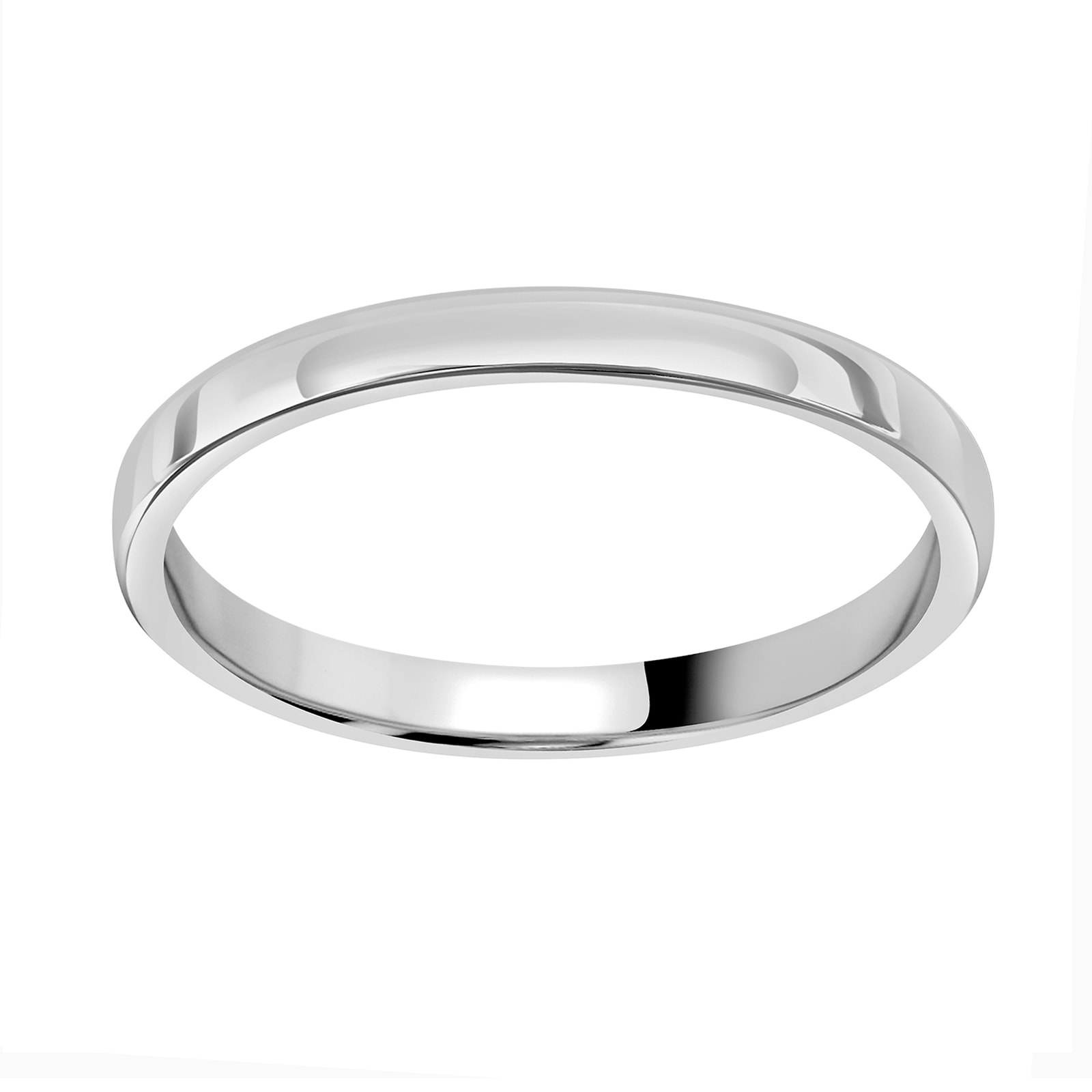 Platinum 2mm Standard Modern Court Court Wedding Ring - Ring Size V