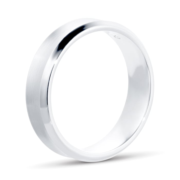 Mappin & Webb Platinum 6mm Concave & Polished Edge Wedding Ring