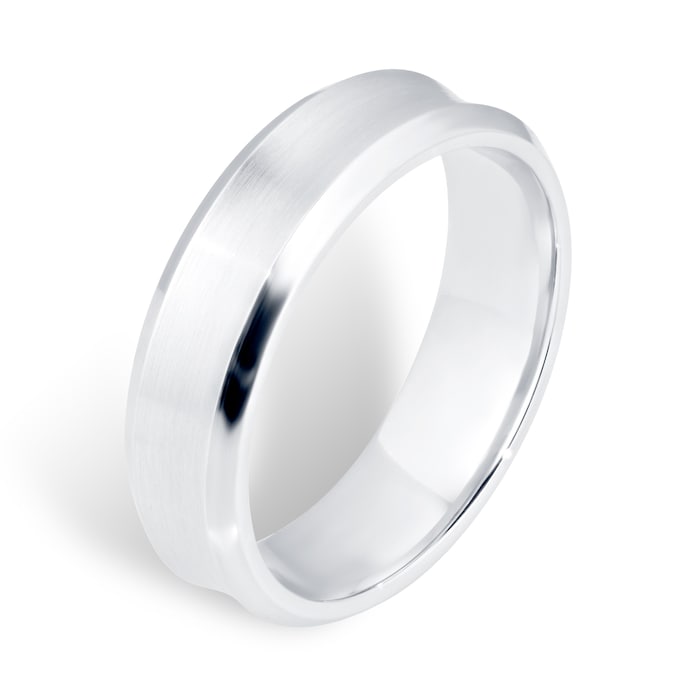 Mappin & Webb Platinum 6mm Concave & Polished Edge Wedding Ring
