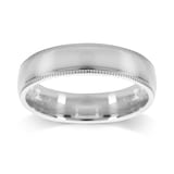 Mappin & Webb Platinum 5mm Polished With Milgrain Edge Wedding Ring
