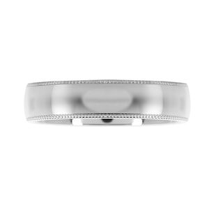Mappin & Webb Platinum 5mm Polished With Milgrain Edge Wedding Ring