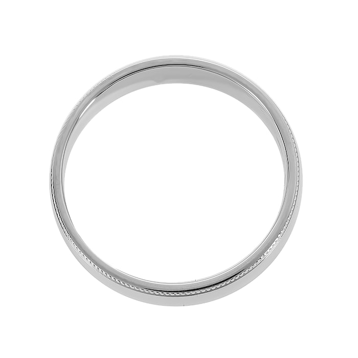 Mappin & Webb Platinum 5mm Polished With Milgrain Edge Wedding Ring