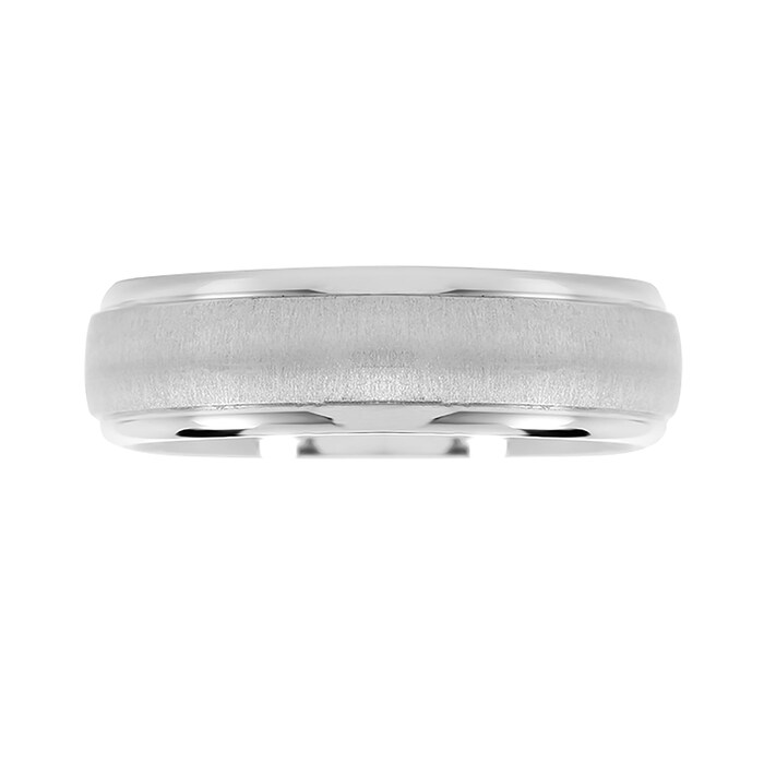 Mappin & Webb Platinum 5.5mm Brushed & Polished Edge Wedding Ring