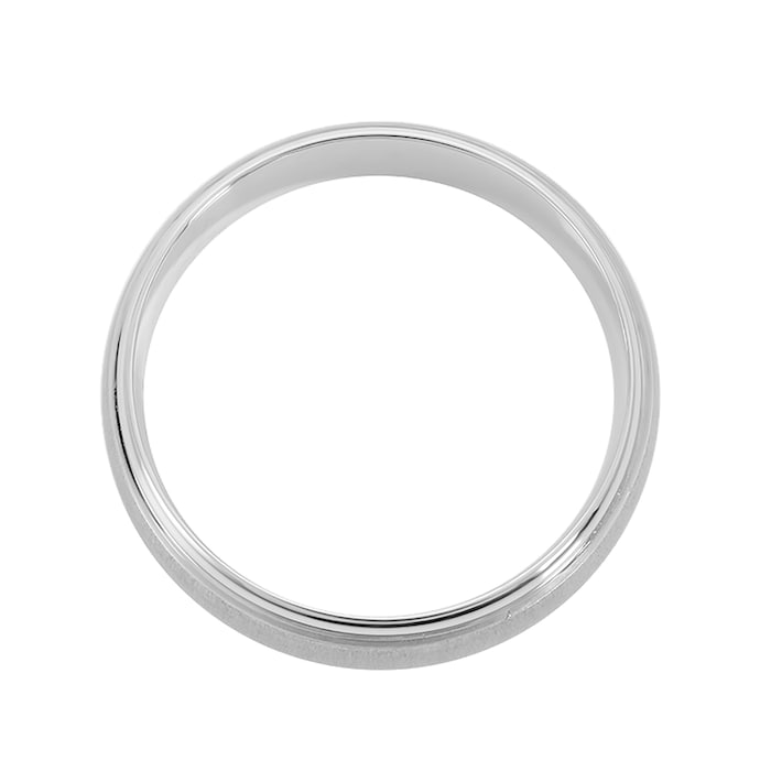 Mappin & Webb Platinum 5.5mm Brushed & Polished Edge Wedding Ring