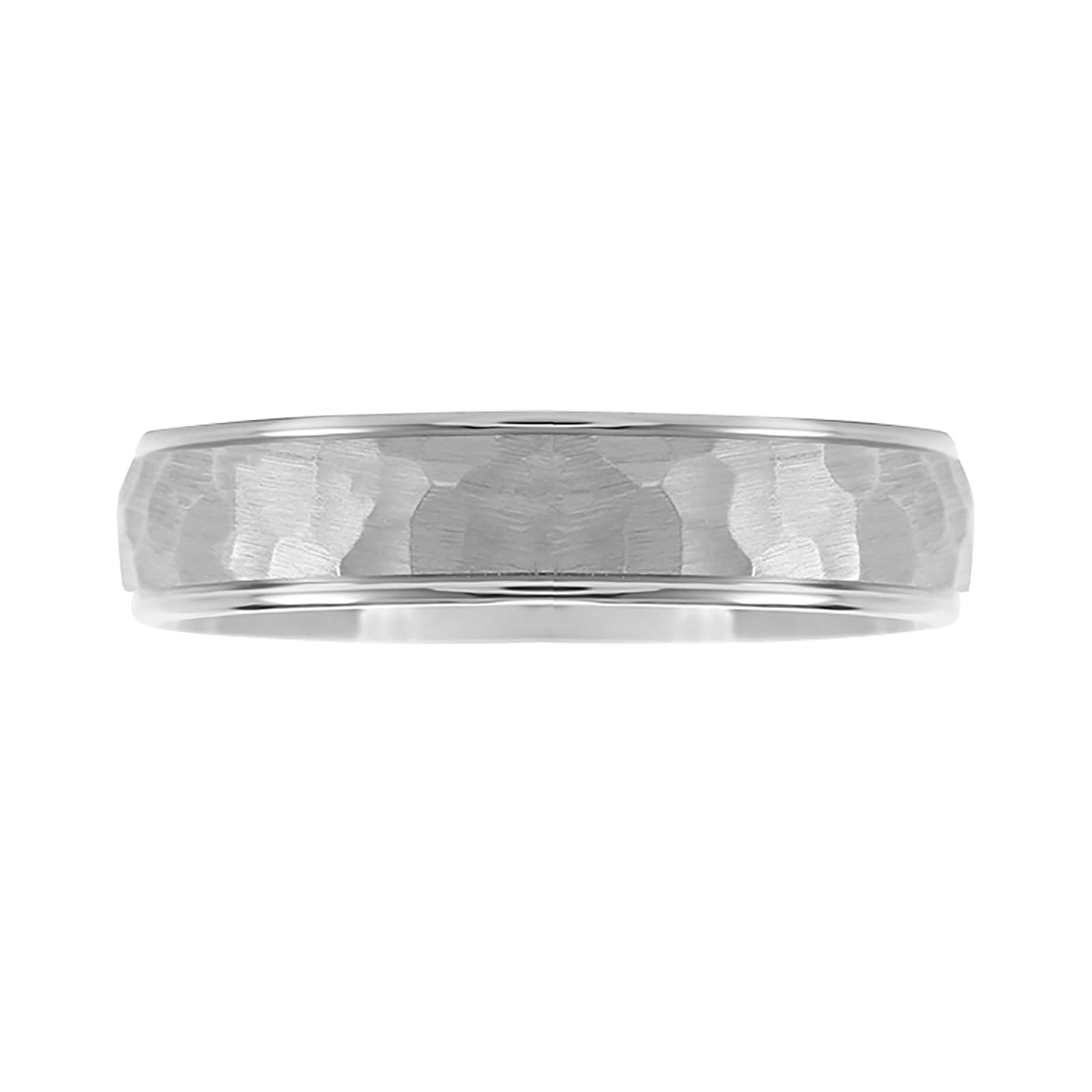 Mappin & Webb Platinum 5mm Hammered Wedding Ring