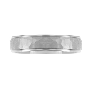 Mappin & Webb Platinum 5mm Hammered Wedding Ring