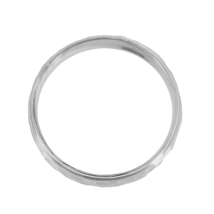 Mappin & Webb Platinum 5mm Hammered Wedding Ring
