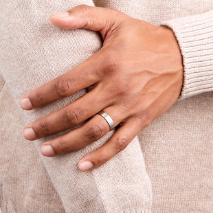 Mappin & Webb Platinum 5mm Brushed & Polished Centre Wedding Ring