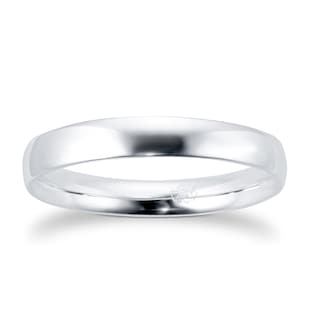 Goldsmiths Recycled Platinum 3mm Court Wedding Band