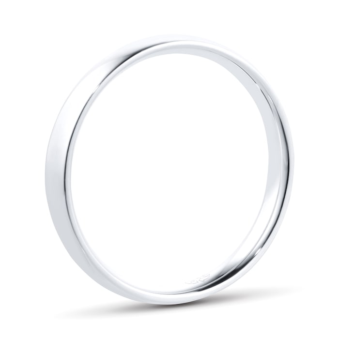 Goldsmiths Recycled Platinum 3mm Court Wedding Band - Ring Size M