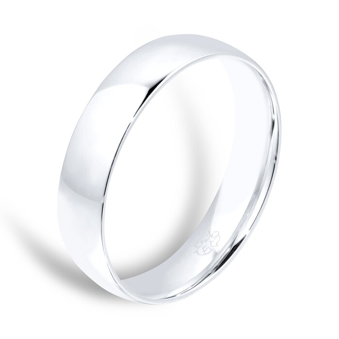 Goldsmiths Recycled Platinum 5mm Court Wedding Band