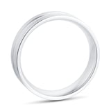 Mappin & Webb Platinum 6mm Flat Brushed & Polished Centre Wedding Ring