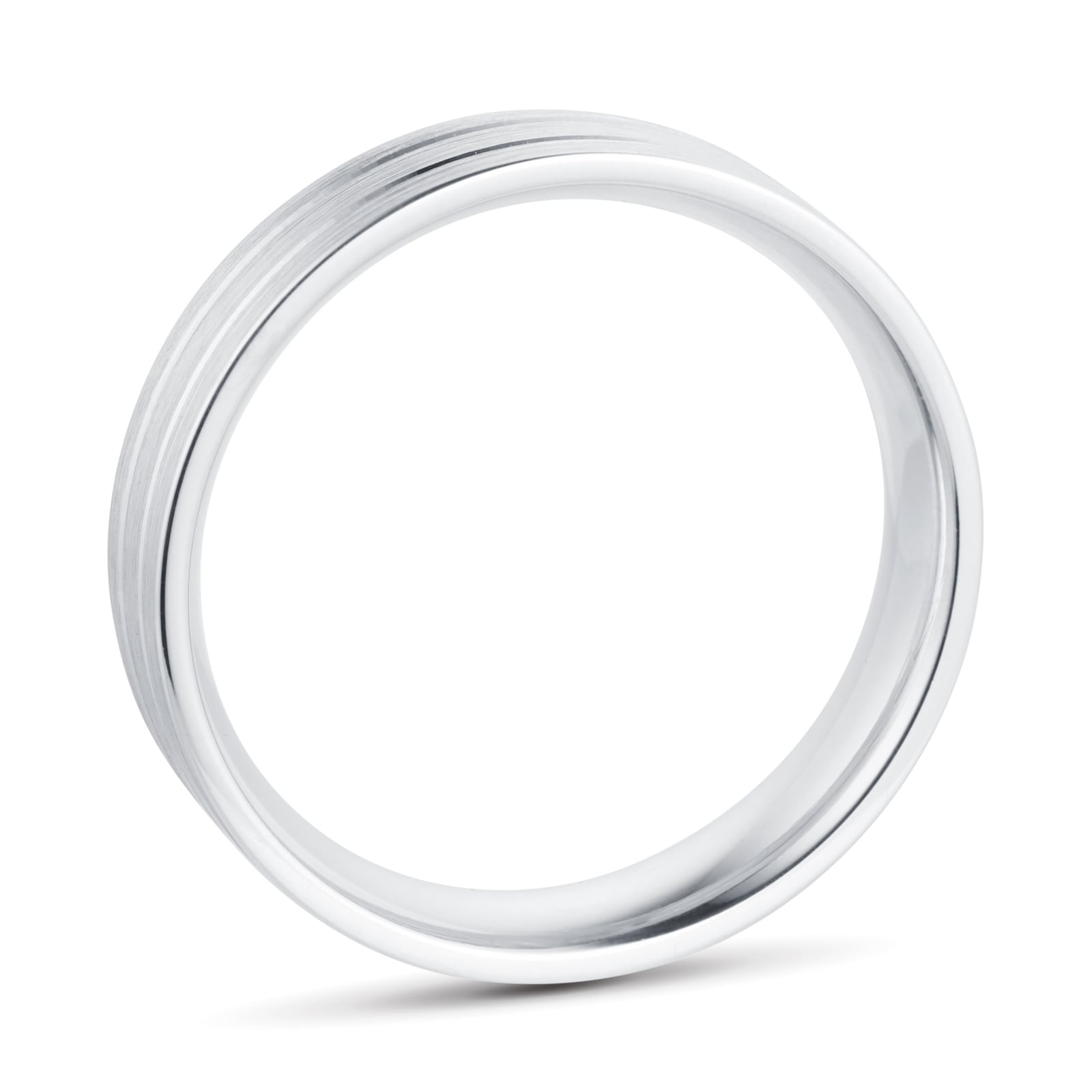 Mappin & Webb Platinum 5mm Brushed & Double Polished Centre Wedding Ring