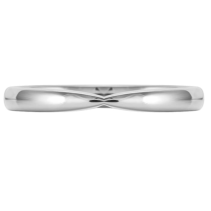 Mappin & Webb Platinum 2.5mm Pinched Wedding Ring - Ring Size L