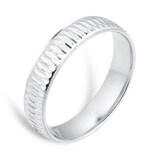 Goldsmiths Platinum Mens 5mm Fancy Satin Finish Wedding Ring