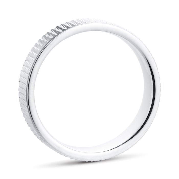 Goldsmiths Platinum 5mm Fancy Pattern Wedding Ring - Ring Size T