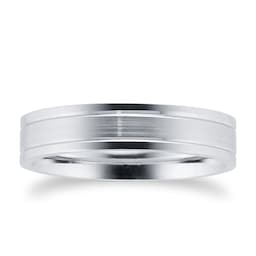 08260041 - Platinum 6mm Fancy Double Groove Wedding Ring