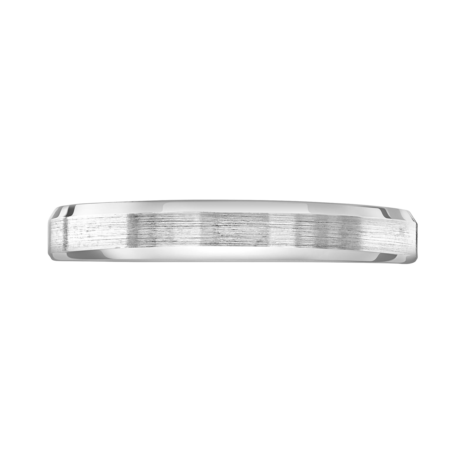 Mappin & Webb Platinum 3mm Flat Top Matt Double Bevelled Edge Wedding Ring