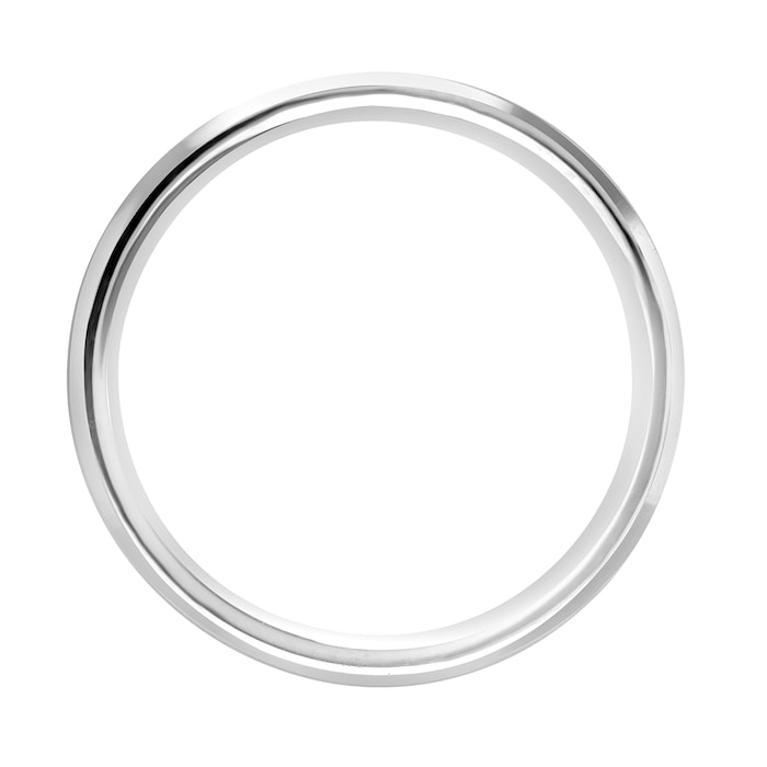 Mappin & Webb Platinum 3mm Flat Top Matt Double Bevelled Edge Wedding Ring