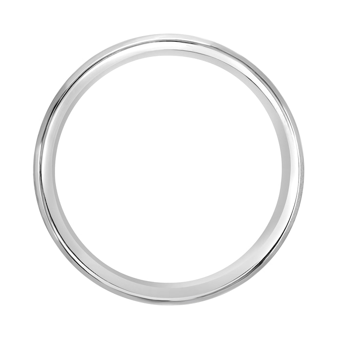 Mappin & Webb Platinum 6mm Pattern V Cut Bevelled Edge Wedding Ring