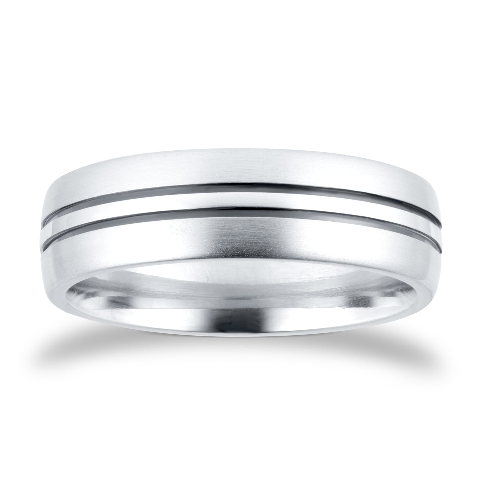 Mappin 
Webb Platinum 6mm Black Ruthenium Wedding Ring