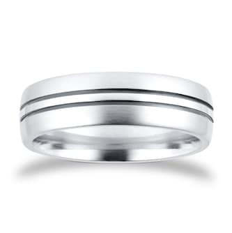 Mappin 
Webb Platinum 6mm Black Ruthenium Wedding Ring