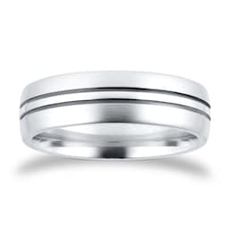 08260073 - Platinum 6mm Black Ruthenium Wedding Ring