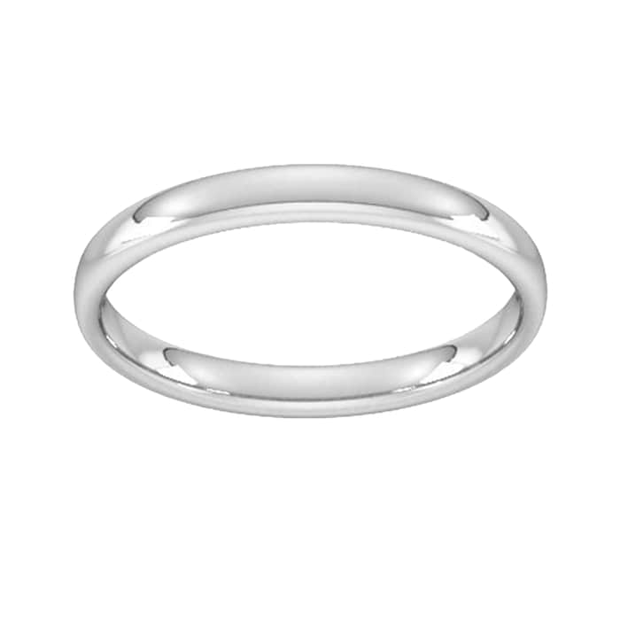 Goldsmiths 2.5mm Slight Court Standard  Wedding Ring In 9 Carat White Gold - Ring Size K