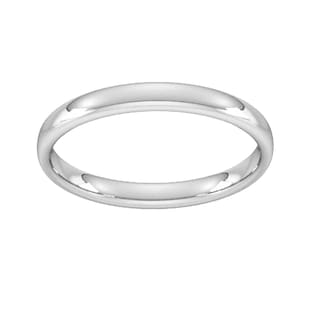 Goldsmiths 2.5mm Slight Court Standard  Wedding Ring In 9 Carat White Gold