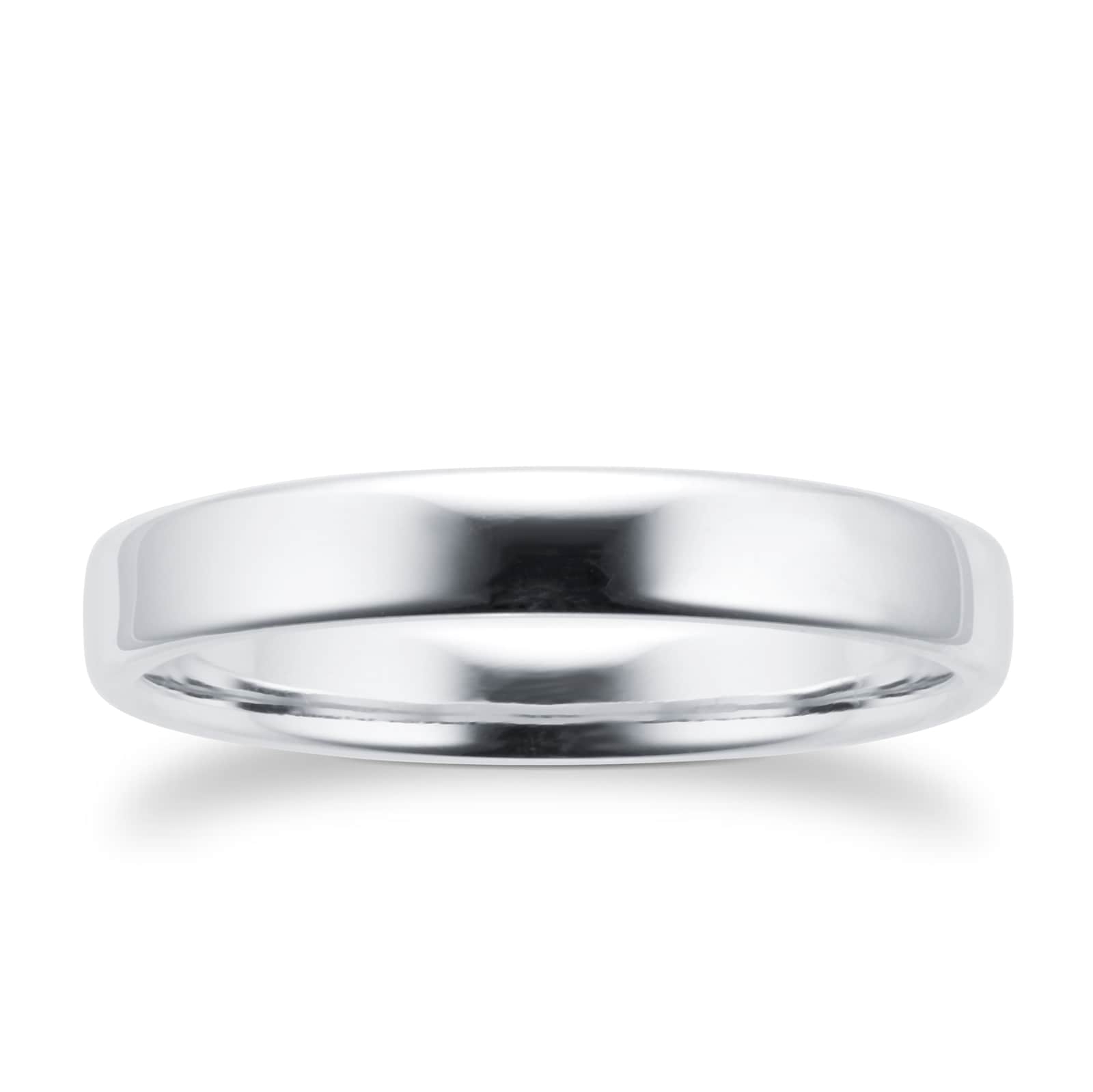 Goldsmiths 3mm Slight Court Standard  Wedding Ring In 9 Carat White Gold Goldsmiths 3mm Slight Court Standard  Wedding Ring In 9 Carat White Gold