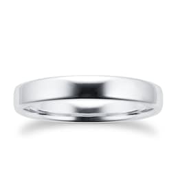 08300002 - 3mm Slight Court Standard Wedding Ring In 9 Carat White Gold