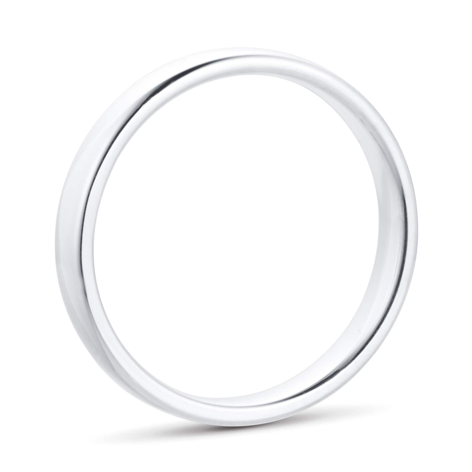 Goldsmiths 3mm Slight Court Standard  Wedding Ring In 9 Carat White Gold Goldsmiths 3mm Slight Court Standard  Wedding Ring In 9 Carat White Gold