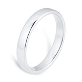 Goldsmiths 3mm Slight Court Standard  Wedding Ring In 9 Carat White Gold - Ring Size I