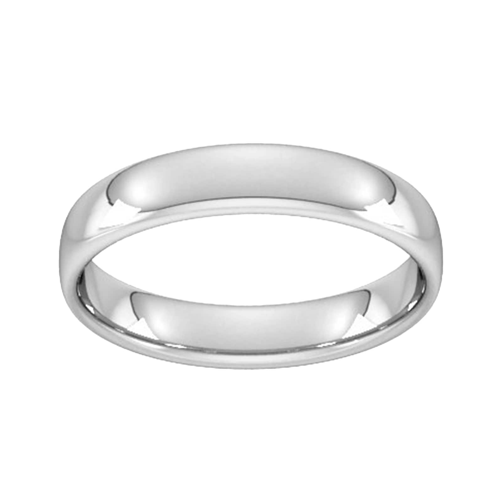 4mm Slight Court Standard Wedding Ring In 9 Carat White Gold - Ring Size Q