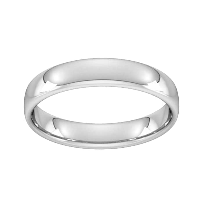 Goldsmiths 4mm Slight Court Standard  Wedding Ring In 9 Carat White Gold