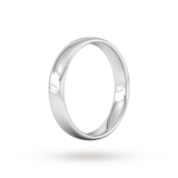 Goldsmiths 4mm Slight Court Standard  Wedding Ring In 9 Carat White Gold