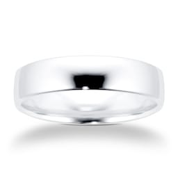 08300004160 - 5mm Slight Court Standard Wedding Ring In 9 Carat White Gold - Ring Size P