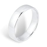 Goldsmiths 5mm Slight Court Standard  Wedding Ring In 9 Carat White Gold