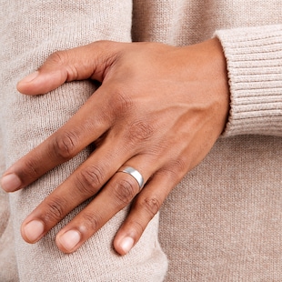 Goldsmiths 6mm Slight Court Standard  Wedding Ring In 9 Carat White Gold