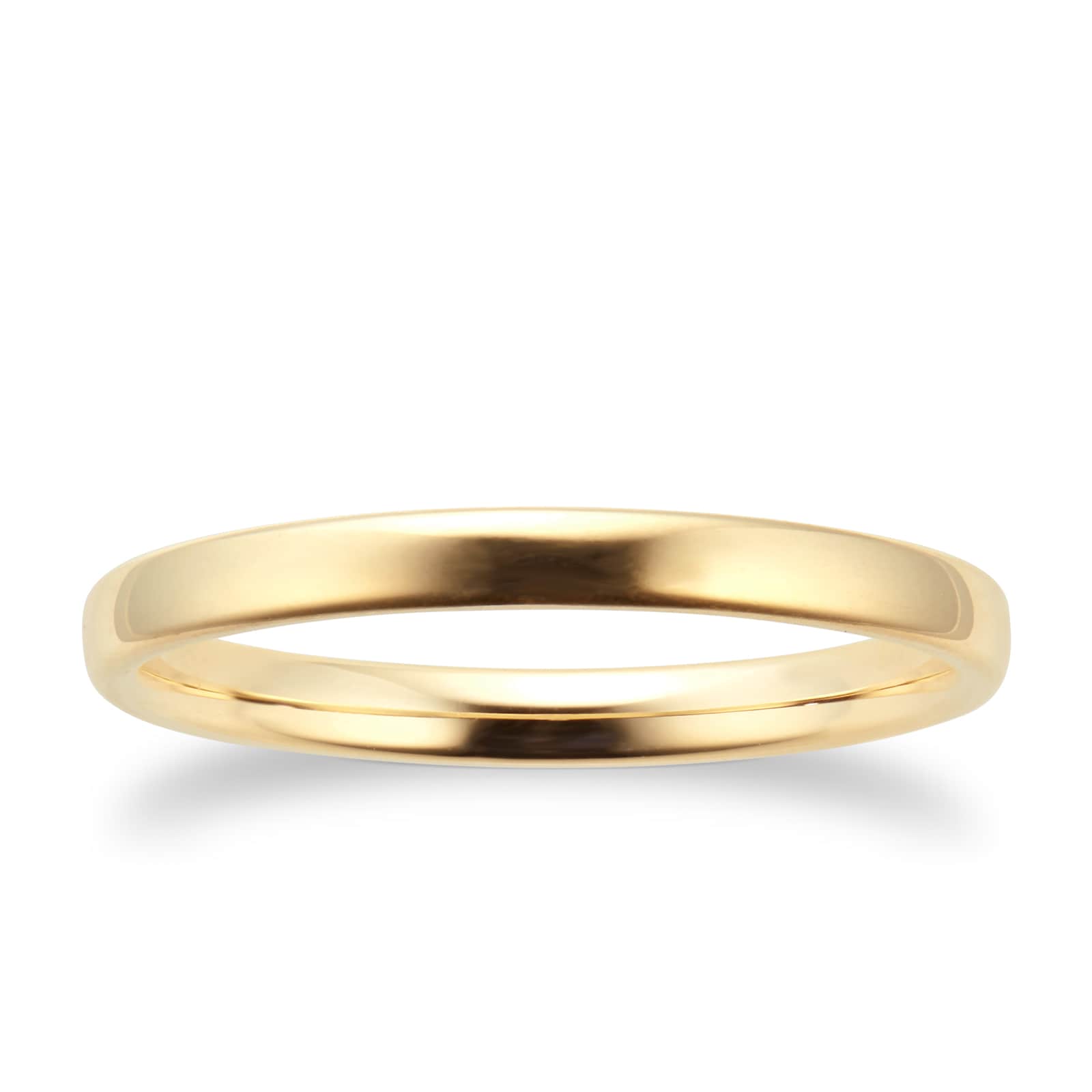 Goldsmiths 2mm Slight Court Standard  Wedding Ring In 9 Carat Yellow Gold Goldsmiths 2mm Slight Court Standard  Wedding Ring In 9 Carat Yellow Gold
