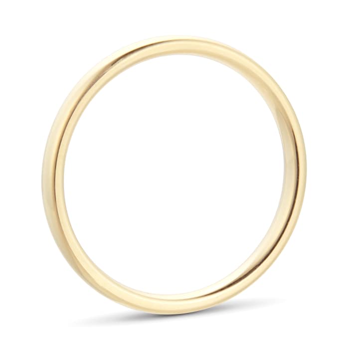 Goldsmiths 2mm Slight Court Standard  Wedding Ring In 9 Carat Yellow Gold - Ring Size K