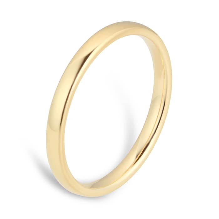 Goldsmiths 2mm Slight Court Standard  Wedding Ring In 9 Carat Yellow Gold - Ring Size K