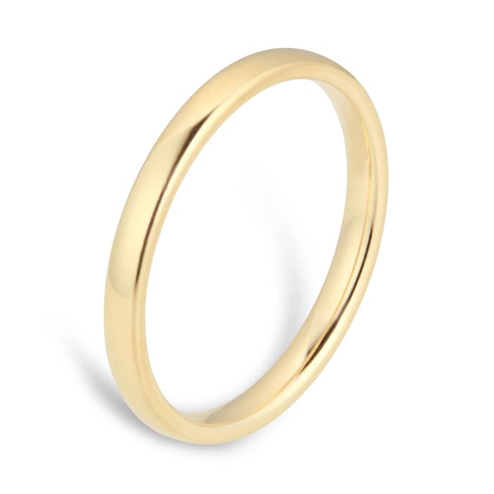 Goldsmiths 2mm Slight Court Standard  Wedding Ring In 9 Carat Yellow Gold - Ring Size L